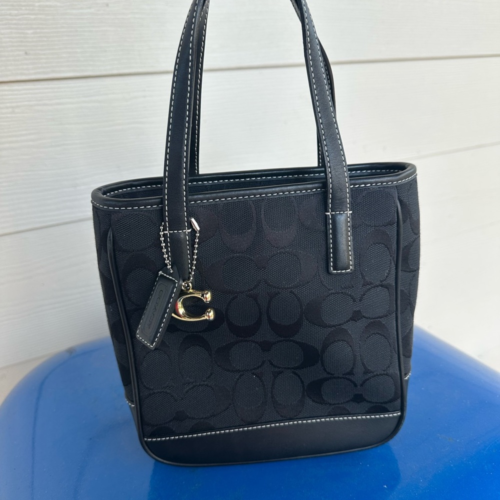 Coach Black Monogram Tote
